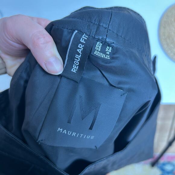 $228 Mauritius Leather Black Zaza RF Leather Skirt 4 Knee Length Midi - Picture 7 of 10